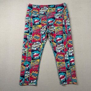 Constantly Varied Gear Leggings Womens L Comic Book Crop Capri Graphic Print Gym